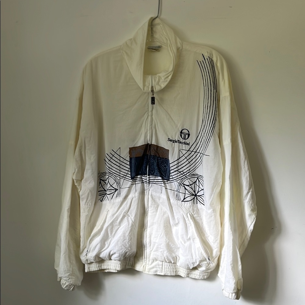 Sergio Tacchini Cream Jacket with Navy Design